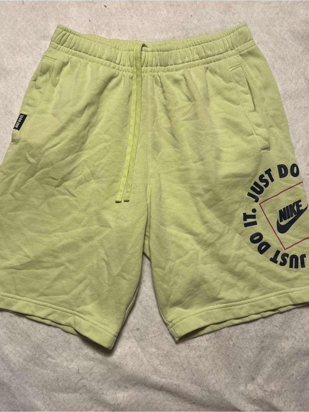 Nike Men’s Lime Green 'Just Do It' Athletic Shorts